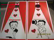 Image of BETTY BOOP WITH HEARTS CORNHOLE BOARDS WITH BAGS
