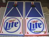 Image of CUSTOM MILLER LITE CORNHOLE BOARDS WITH BAGS