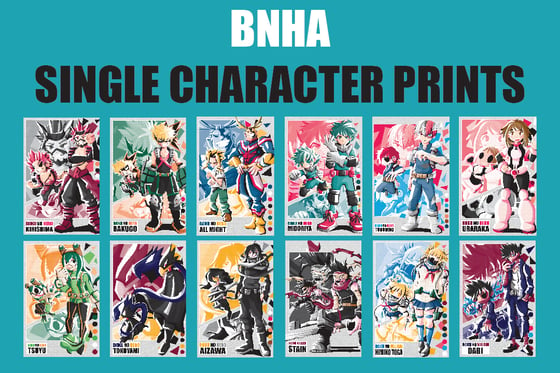 Image of BNHA Single Character Prints