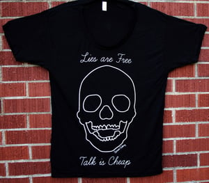 Image of Oversized "Lies Are Free, Talk Is Cheap" Shirt