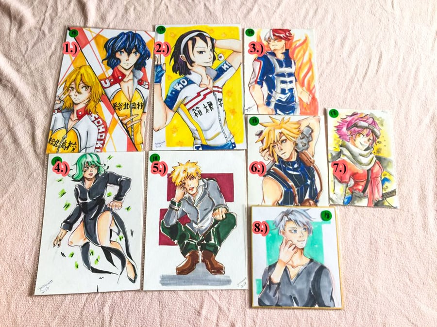 Image of [Original Art] Yowamushi Pedal,BNHA,FLCL, OPM, and YOI 