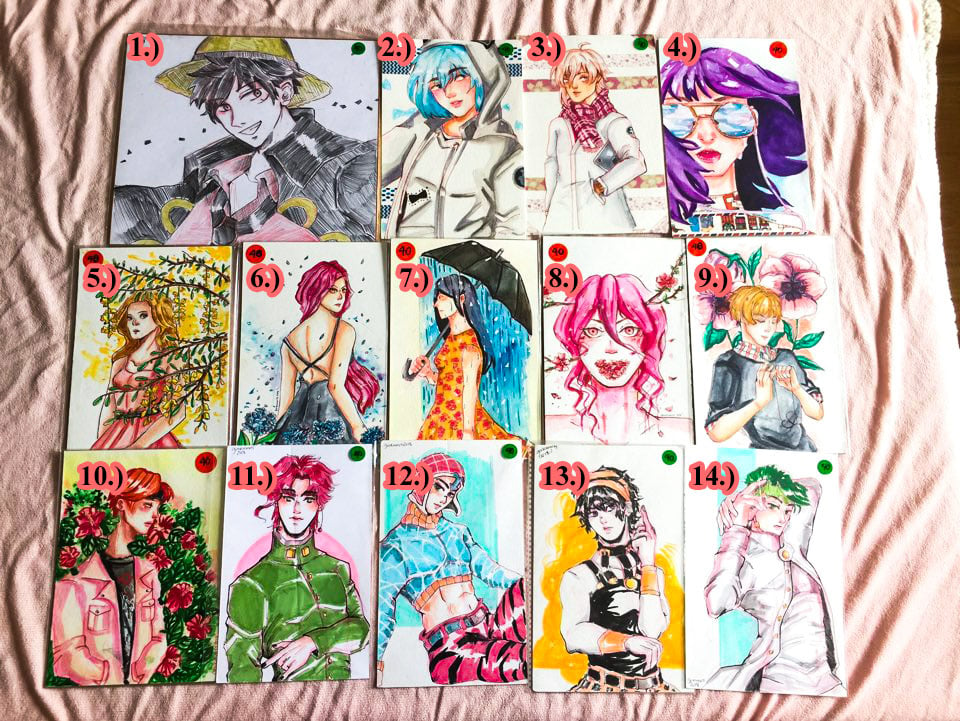 Image of [Original Art] One Piece,I7,JJBA,BTS, and Originals