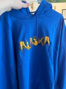 Image 6 of ALASKA Embroidered Heavy Blend Hoodie//blue