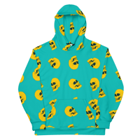 Image 1 of Gold Skull Hoodie in turquoise