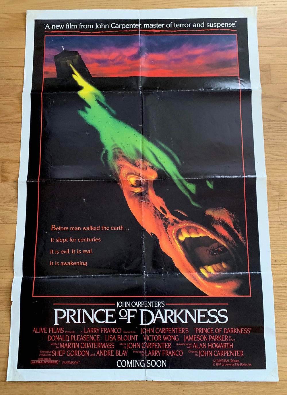 1987 PRINCE OF DARKNESS Original U.S. One Sheet Movie Poster