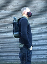 Image 4 of Backpack in waxed denim leather Backpack medium size / Commuter backpack / Hipster backpack