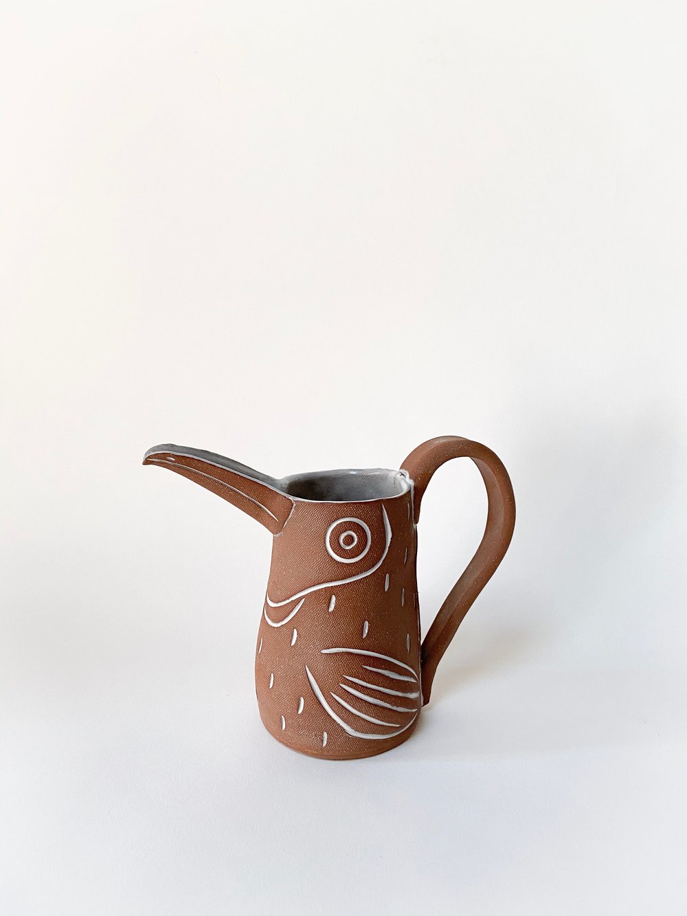 Image of Medium Red Toucan Pitcher with Handle