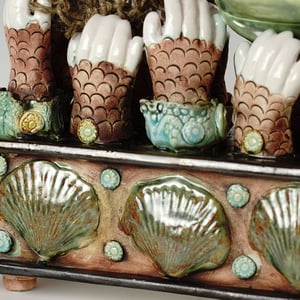 Trawler fishing boat riding the waves