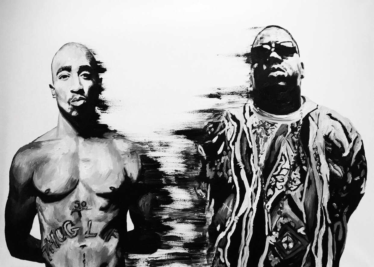 Bruce Lee and Tupac painting discount