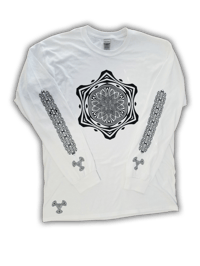 Image 1 of Sacred Being Long Sleeve Black on White