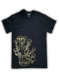Image 1 of Birthday Cake Black Tee Metallic Gold