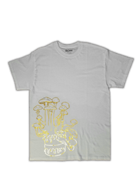 Image 1 of Birthday Cake White Tee Metallic Gold