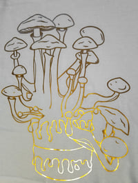 Image 2 of Birthday Cake White Tee Metallic Gold