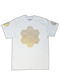 Image 1 of Hex Hive White Tee Metallic Gold