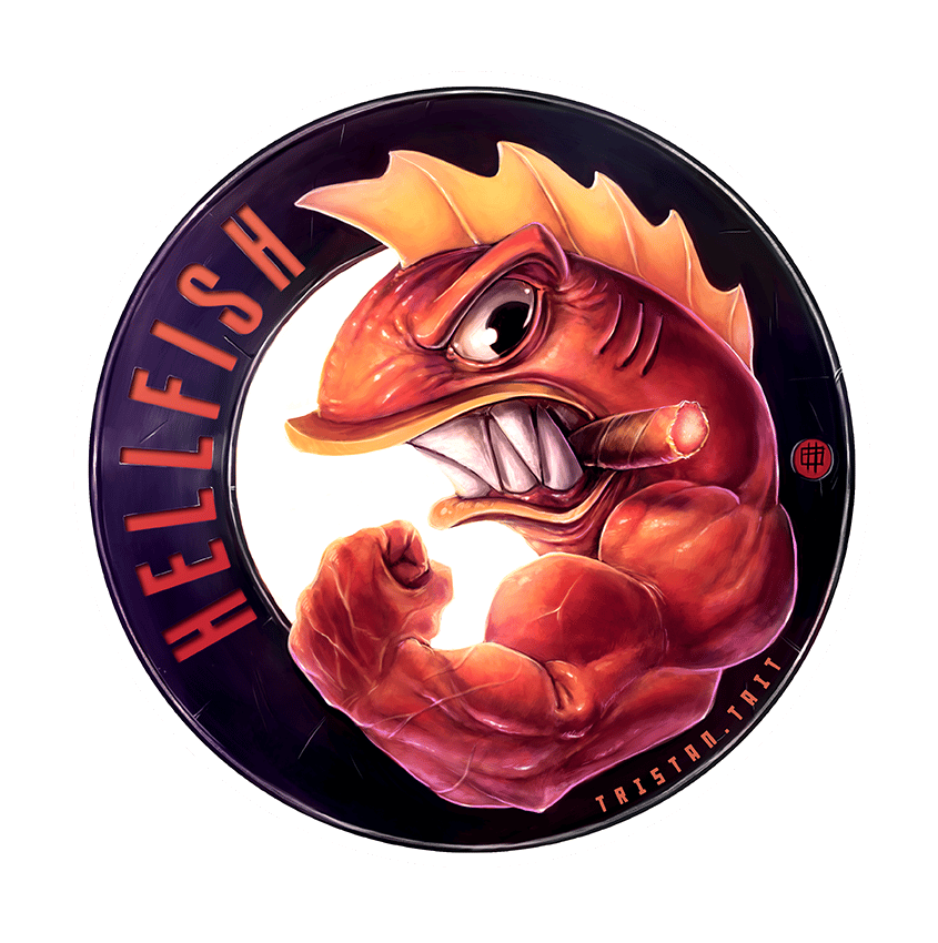 Hellfish - Sticker | Tristan Tait Illustrations