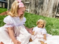 Image 1 of Custom Satin Batiste American Girl Doll Dress