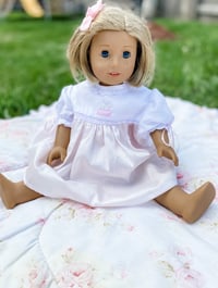 Image 2 of Custom Satin Batiste American Girl Doll Dress