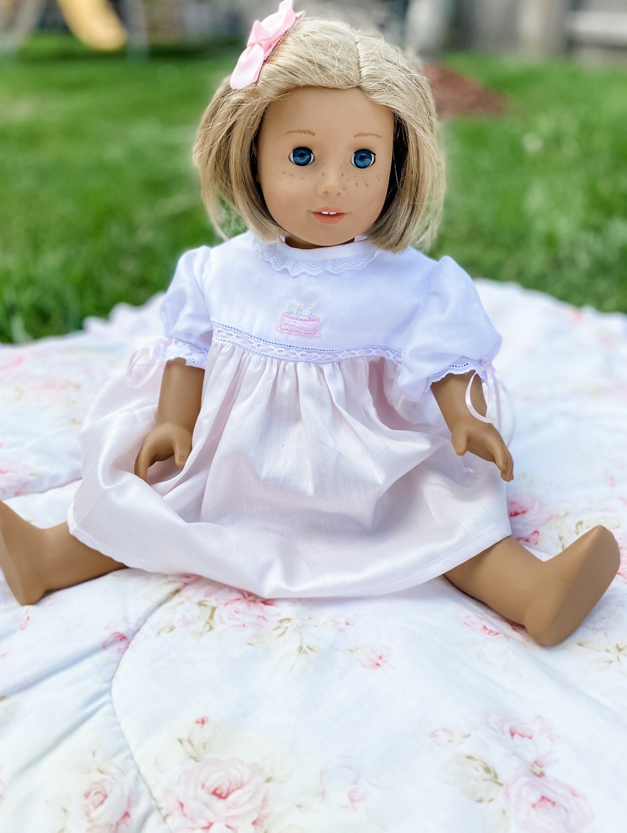 Custom Satin Batiste American Girl Doll Dress