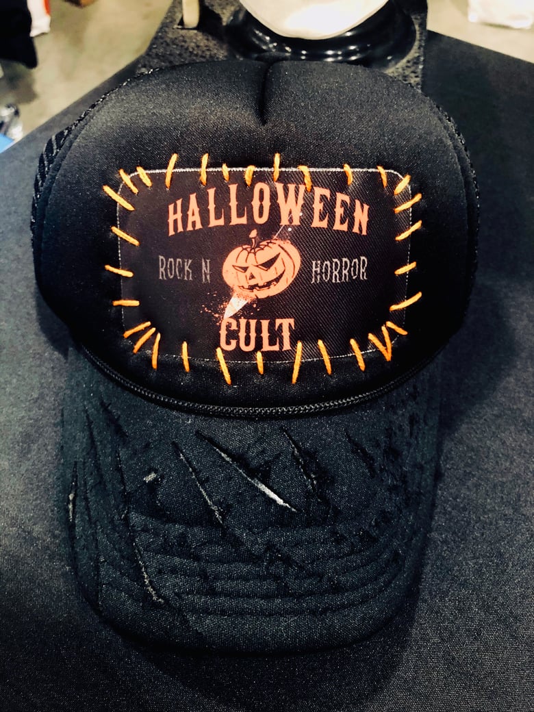 Image of Halloween Cult Hand Stitched Distressed Trucker