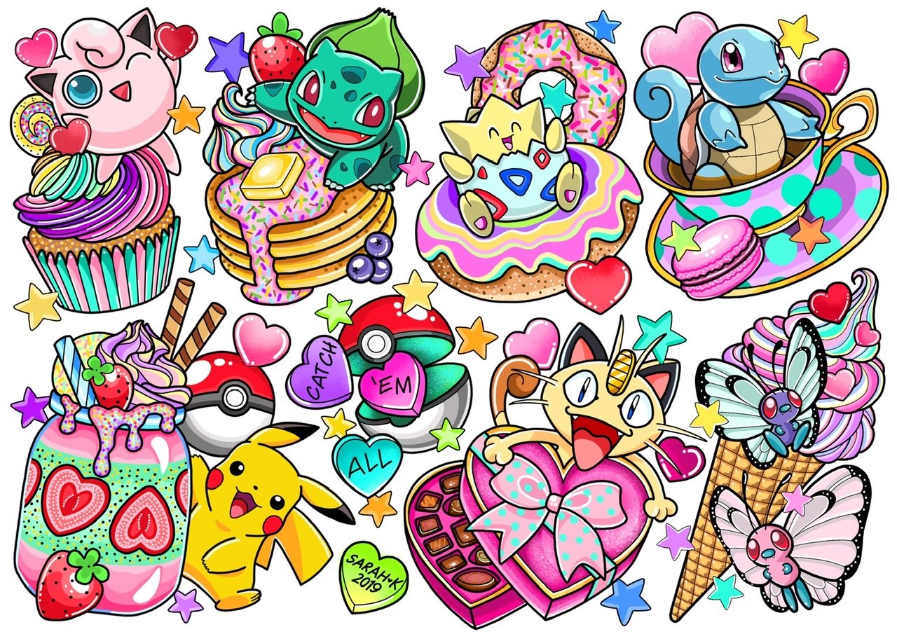 Image of Pokédesserts A3 Print