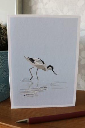 Image of Avocet Fishing Greeting Card