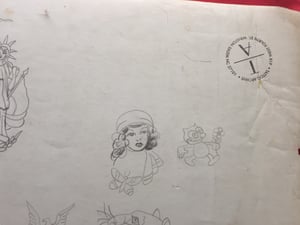 Image of Vintage antique Owen Jensen tattoo production flash sheet