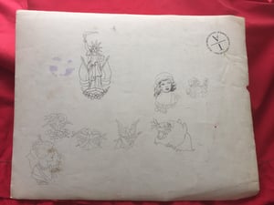 Image of Vintage antique Owen Jensen tattoo production flash sheet