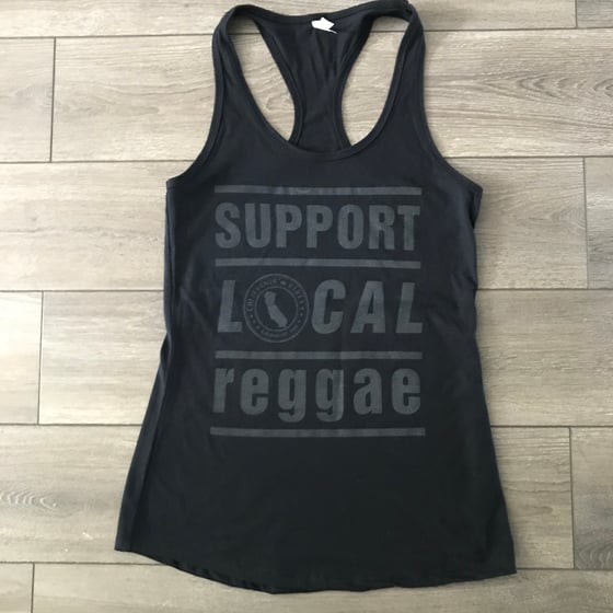 Image of Support Local Reggae Blackout Womens Tank Top