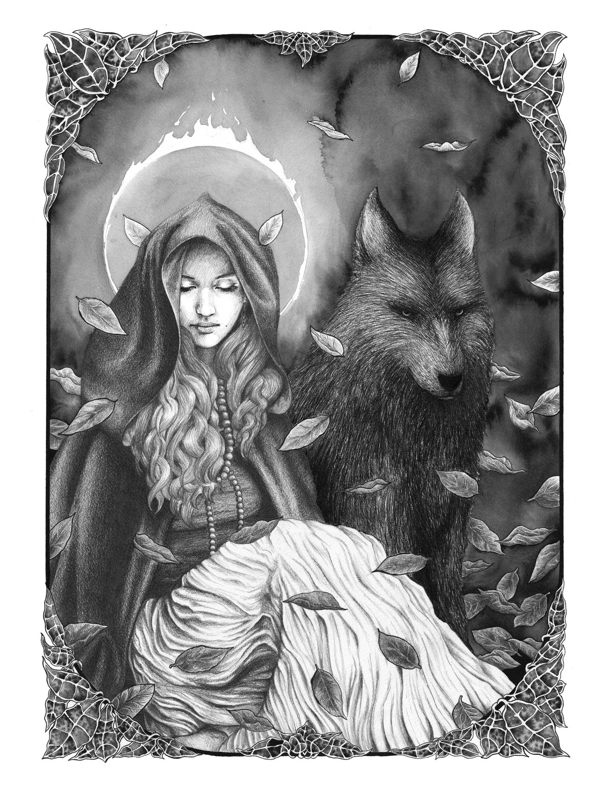 Image of The Witch and the Wolf in a Ravenwood Frame