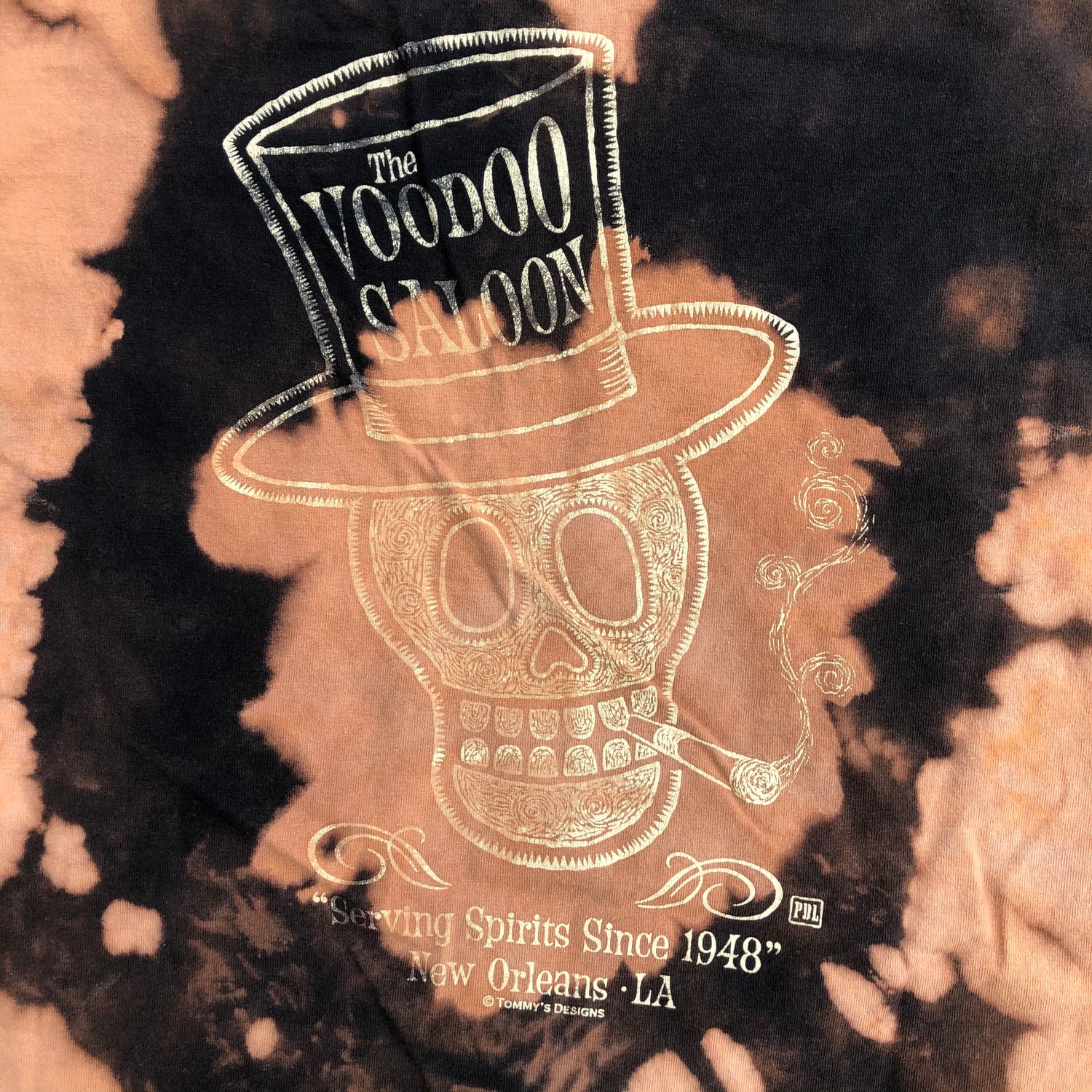 Custom Bleached New Orleans Voodoo Saloon Tee