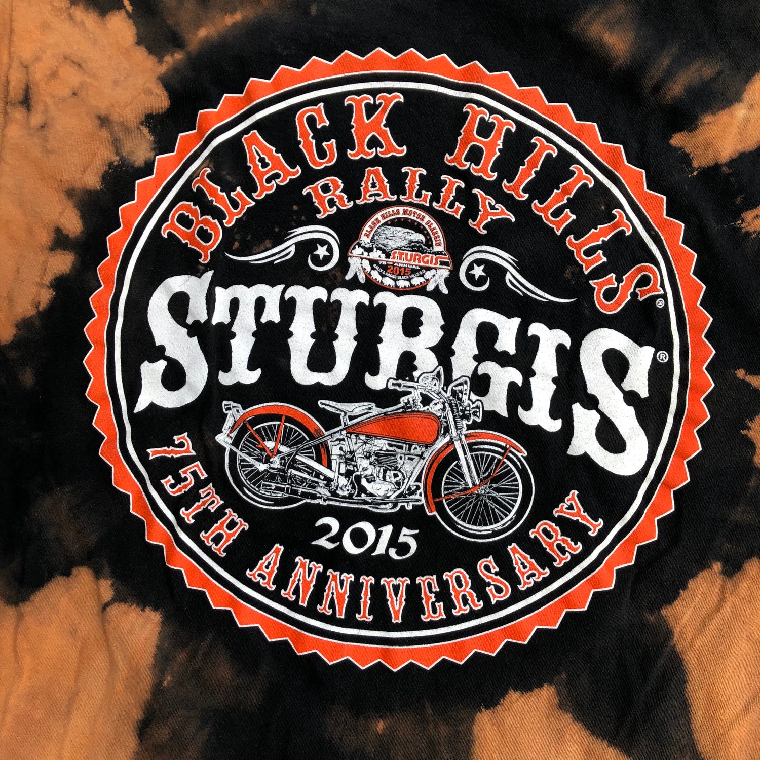 Image of Custom Bleached 2015 Sturgis Motorcycle Rally Tee