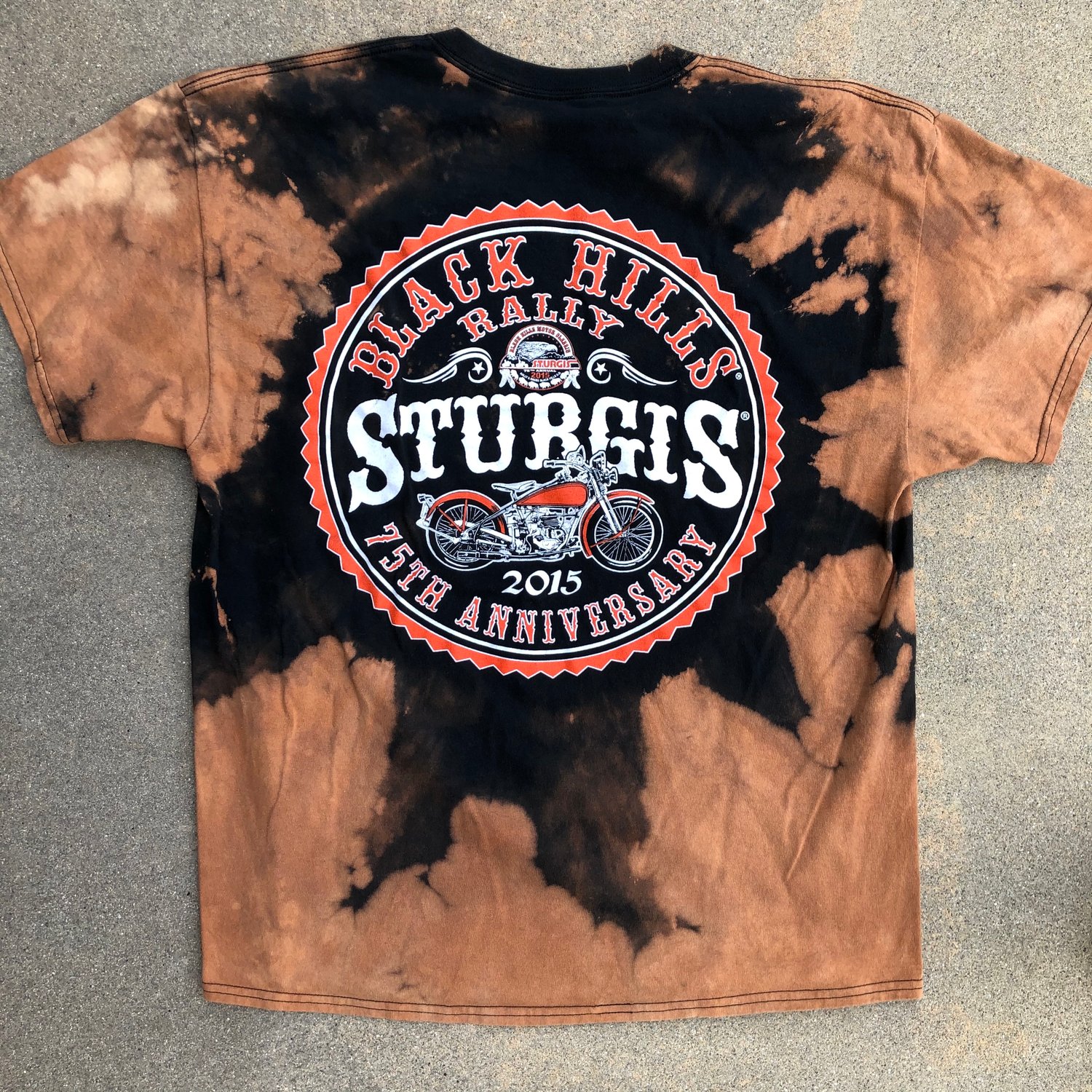 Image of Custom Bleached 2015 Sturgis Motorcycle Rally Tee