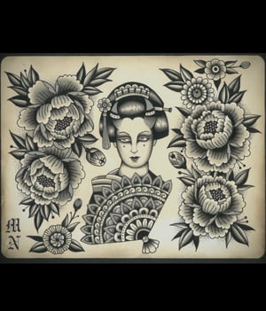Image of Geisha & Peonies - print 
