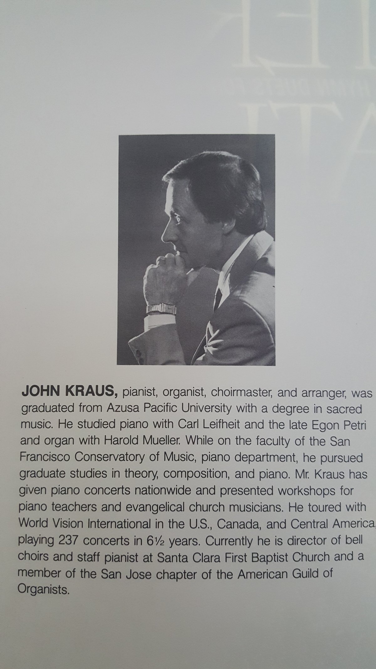 Image of  John F. Kraus'  Nobody Knows Recording