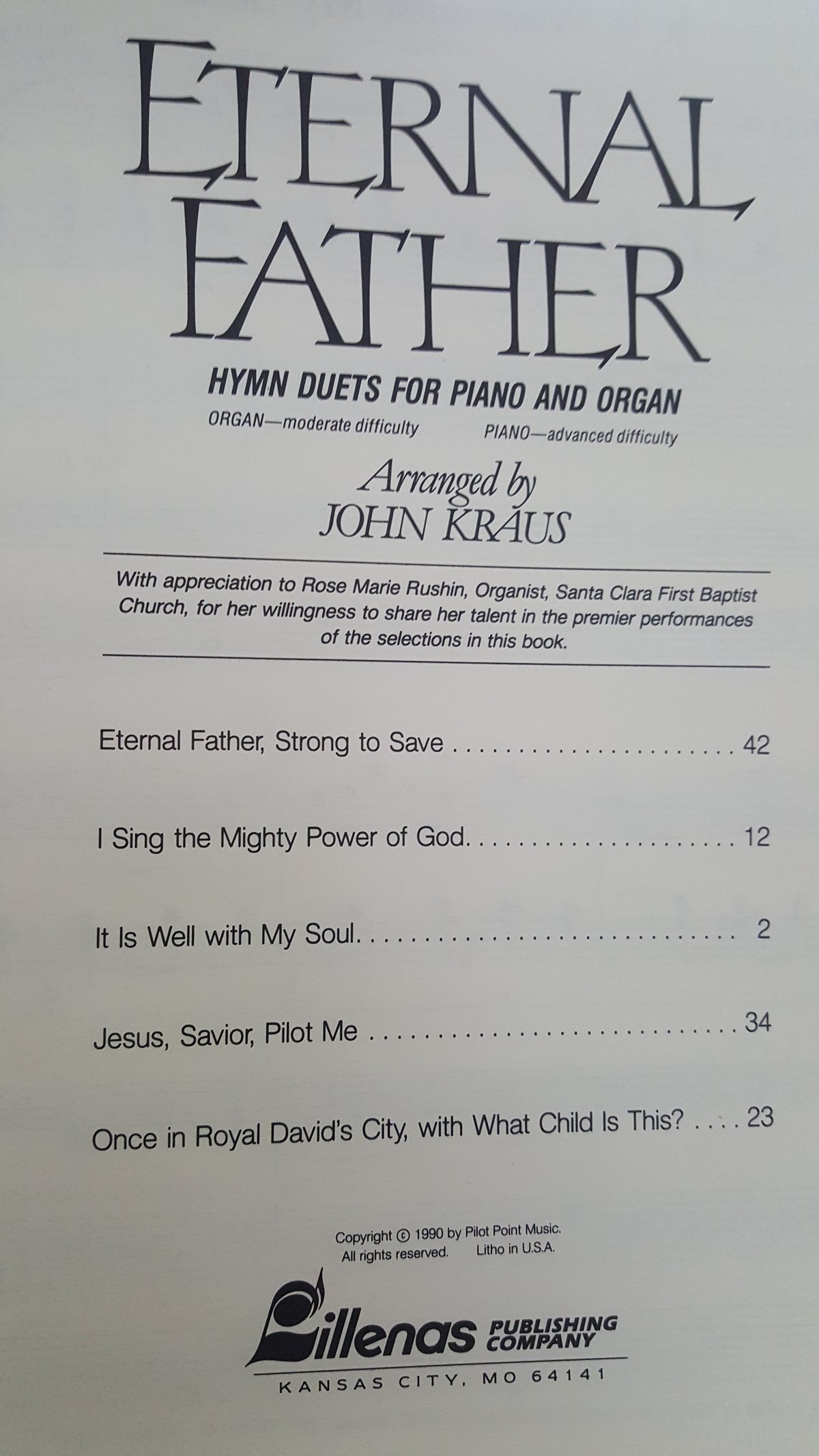 Image of Eternal Father (piano/organ duet book)