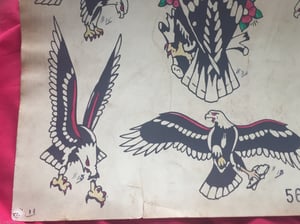 Image of Vintage Zeis production tattoo flash sheet antique