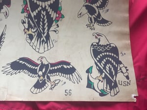 Image of Vintage Zeis production tattoo flash sheet antique