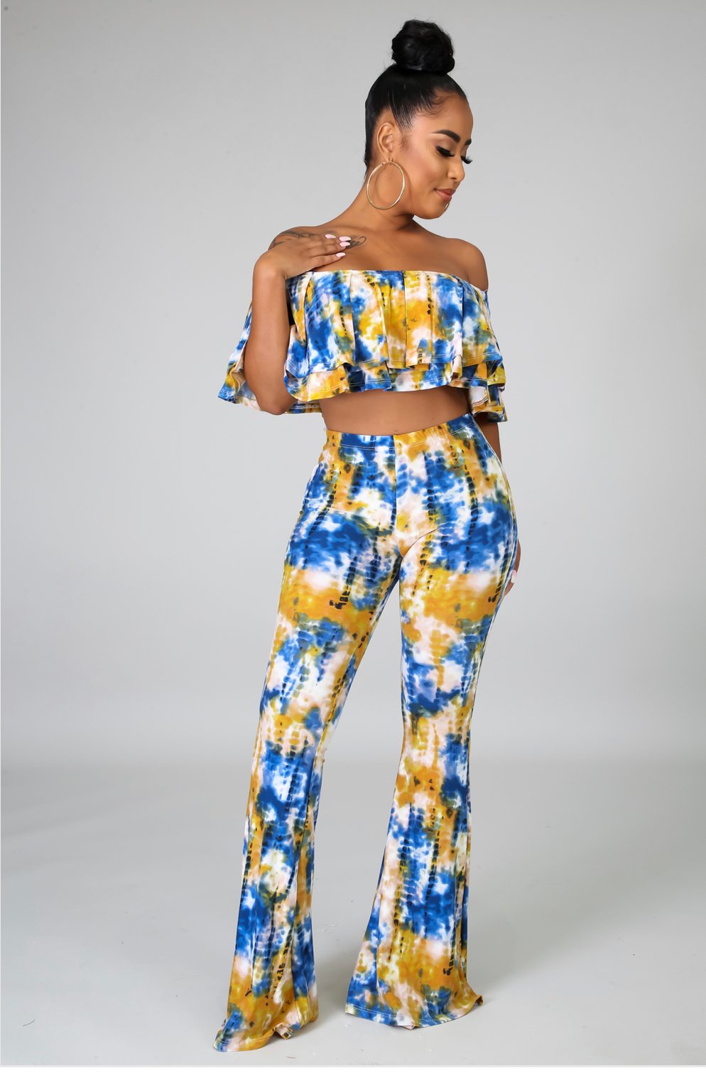 Image of Tye Dye Palazzo Set