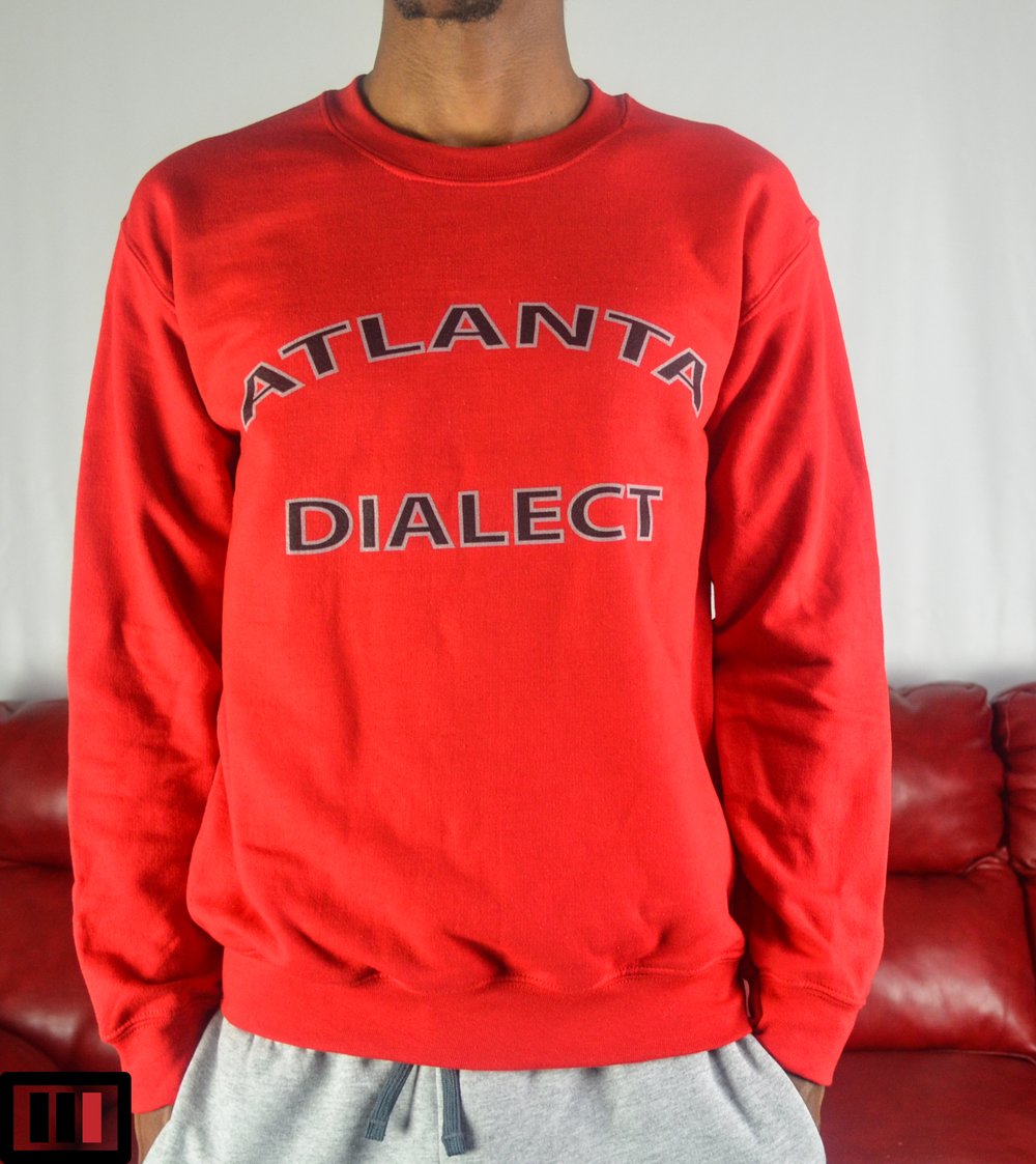 Image of " Atlanta Dialect " Red sweatshirt (black, grey )