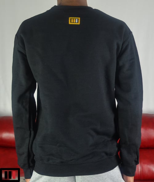 Image of " Oakland Dialect " Black Sweatshirt ( gold, grey )