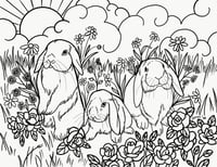 Image 4 of Gemstone Tattoo Coloring Book Volume 1 - Rabbits