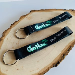 Image of Get Nuts Lab Black “Style Matters” Mini Keyring Lanyard 