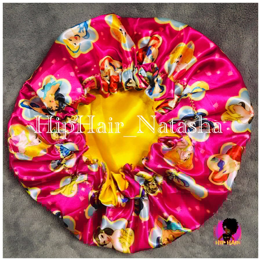 Image of HANDMADE Pink Princess Satin Bonnet 