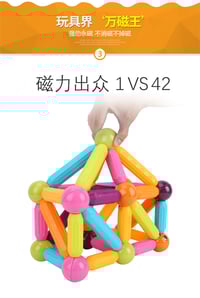 Magnetic stick children's building block assembly Toy Puzzle baby big particle building block magnet
