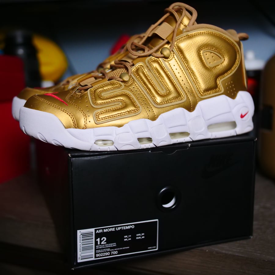 Image of Supreme Air More Uptempo Gold
