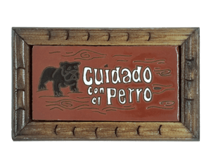 Image of Cuidado Perro Rectangle Wood Frame