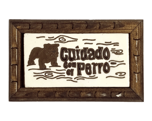 Image of Cuidado Perro Rectangle Wood Frame
