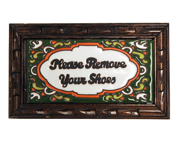 Image of Remove Your Shoes Rectangle Wood Frame