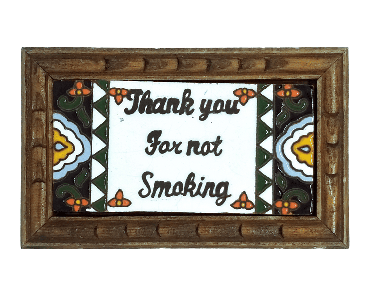 Image of Thank You Not Smoking Rectangle Wood Frame