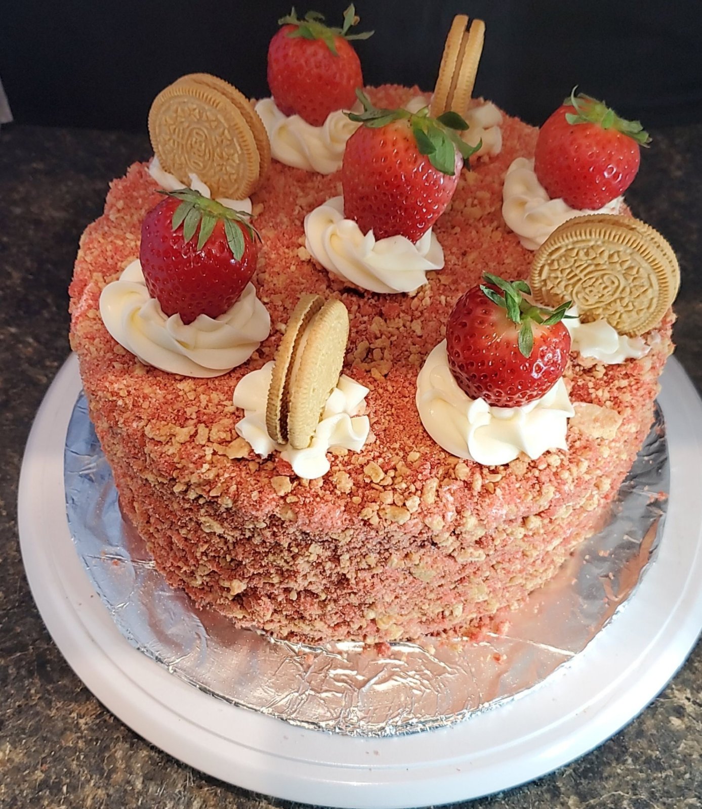 strawberry crunch cake in store